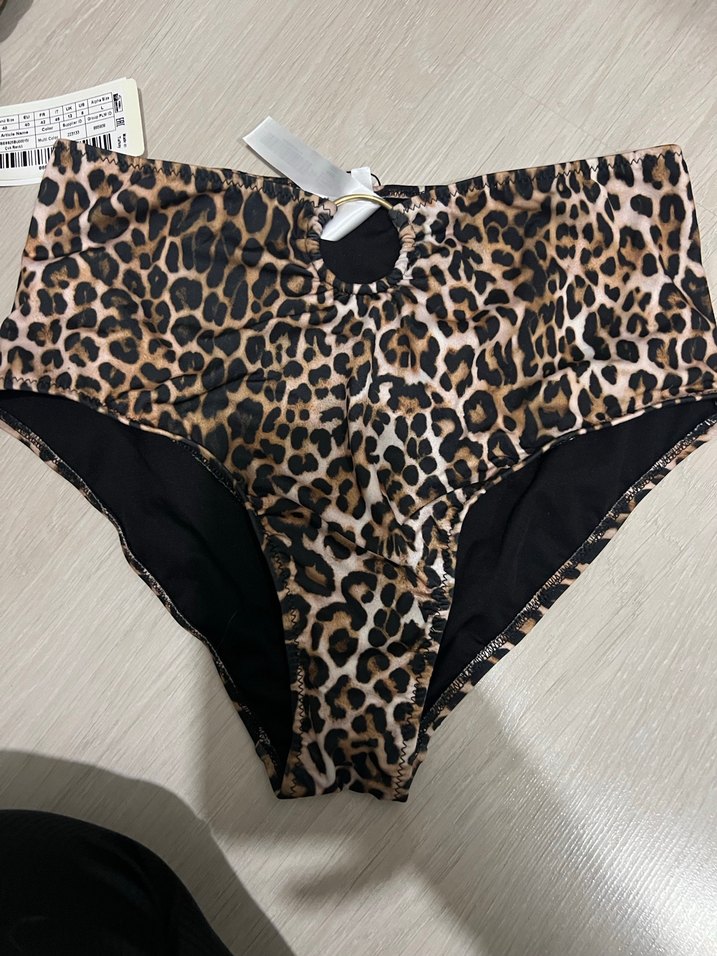 Leopar Desenli Kemerli yüksek bel Bikini - Görsel 2