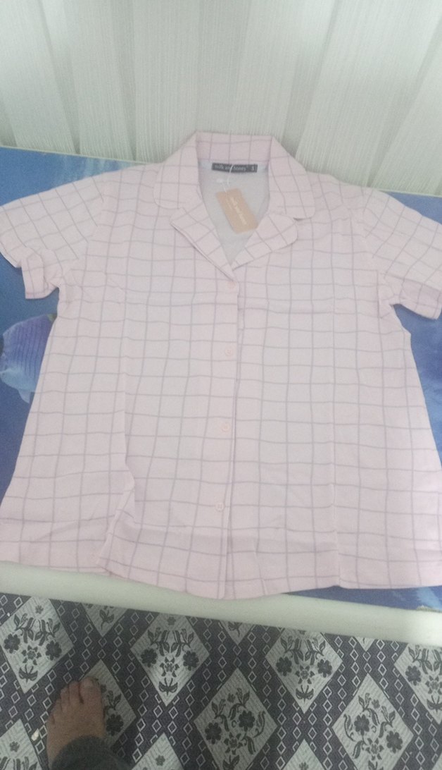 Pembe Ekose Kadın Pijama Takımı gecelik - Görsel 4