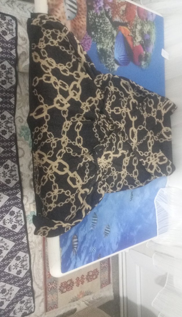 Zincir Desenli Siyah Uzun Kollu Kadın Bluz - Görsel 3