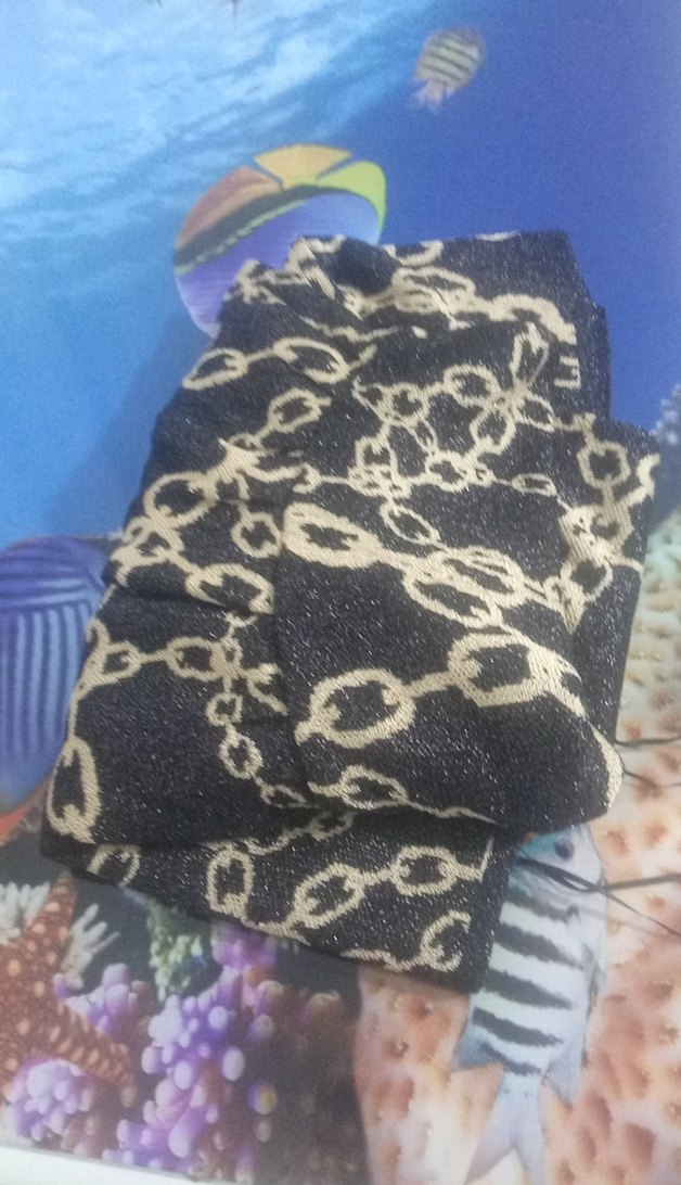 Zincir Desenli Siyah Uzun Kollu Kadın Bluz - Görsel 4