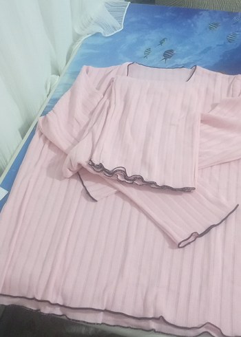 Pembe Uzun Kollu gecelik - Görsel 2