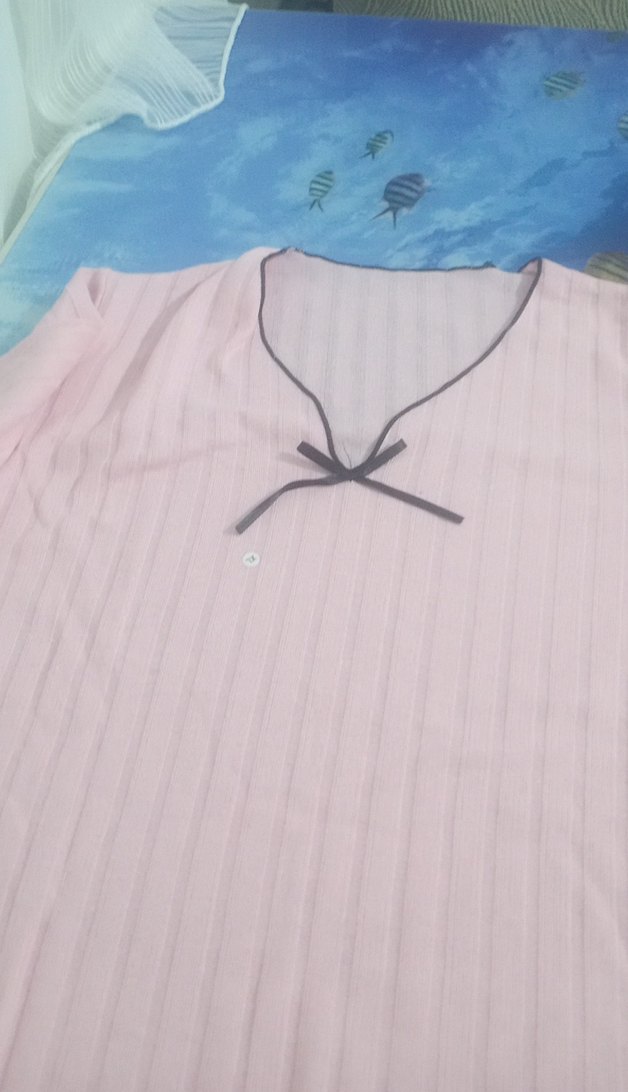 Pembe Uzun Kollu gecelik - Görsel 3