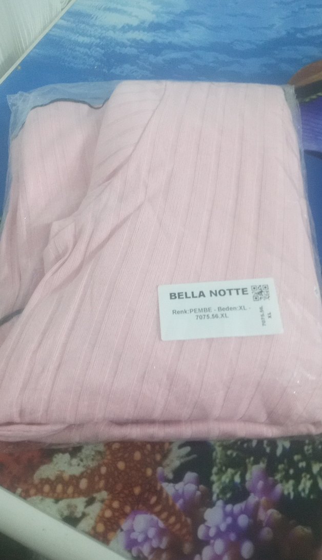 Pembe Uzun Kollu gecelik - Görsel 5