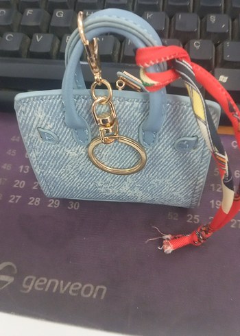 Mavi Tokalı Kadın Çanta anahtarlık - Görsel 3