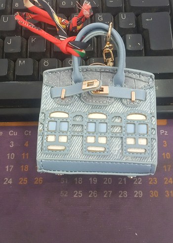 Mavi Tokalı Kadın Çanta anahtarlık - Görsel 2