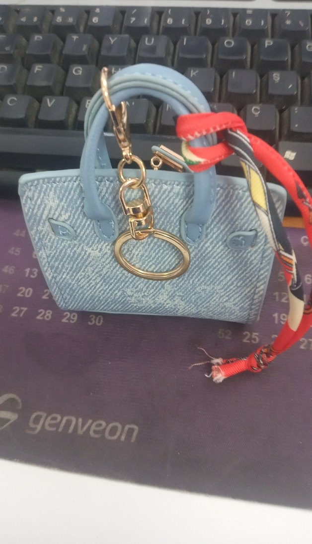 Mavi Tokalı Kadın Çanta anahtarlık - Görsel 3