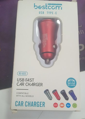 Kırmızı USB Type-C Hızlı Araç Şarj Cihazı - Görsel 2