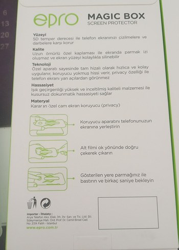 Yeşil Magic Box Gizlilik Cam Ekran Koruyucu 3 adet - Görsel 2