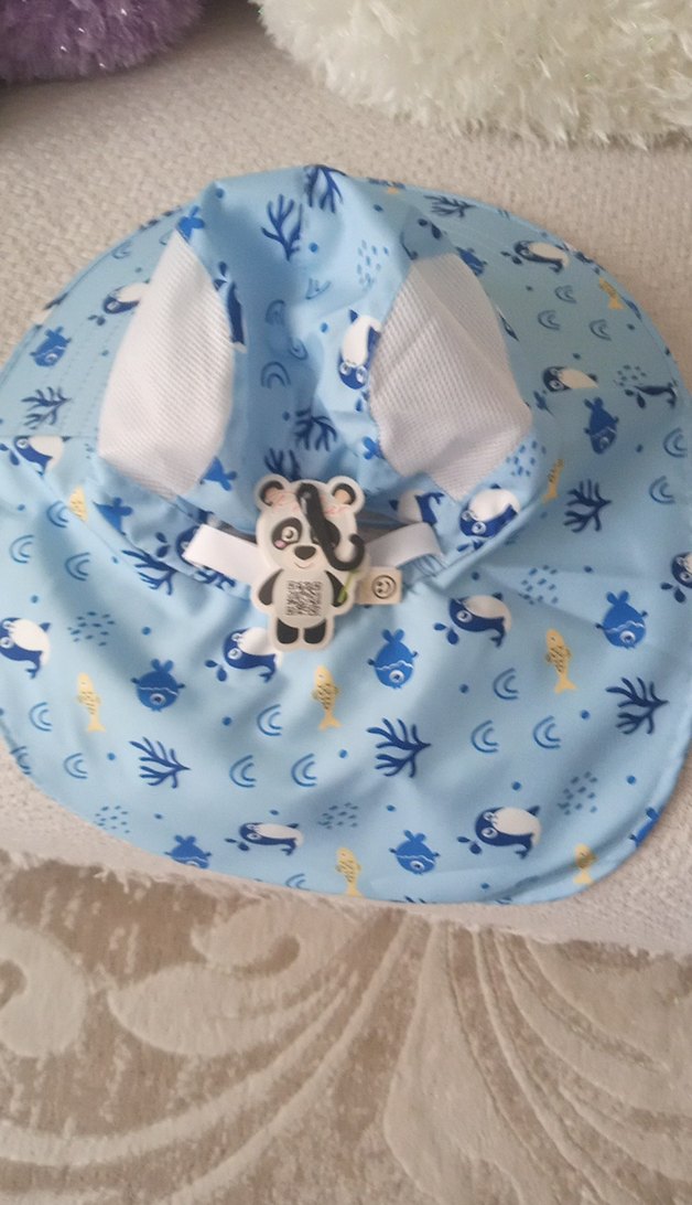 Mavi Desenli Çocuk Plaj Şapkası - Görsel 2