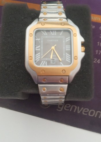 Altın ve Gri Klasik Erkek Saat - Görsel 2