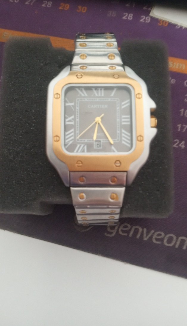 Altın ve Gri Klasik Erkek Saat - Görsel 2