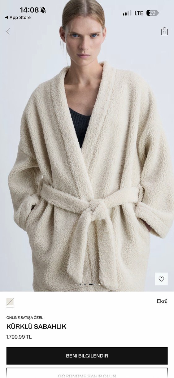 Ekru Kadın Midi Boy sabahlık
(Ürün sadece bir kez giyildi ) - Görsel 5