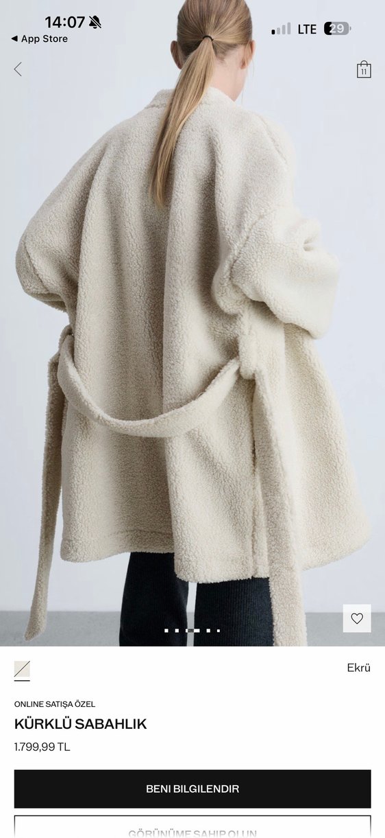 Ekru Kadın Midi Boy sabahlık
(Ürün sadece bir kez giyildi ) - Görsel 3