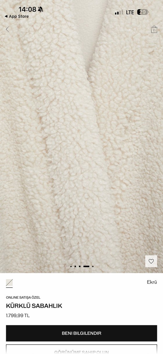 Ekru Kadın Midi Boy sabahlık
(Ürün sadece bir kez giyildi ) - Görsel 2