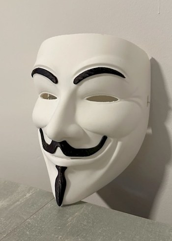 Beyaz Guy Fawkes Maskesi - Görsel 3