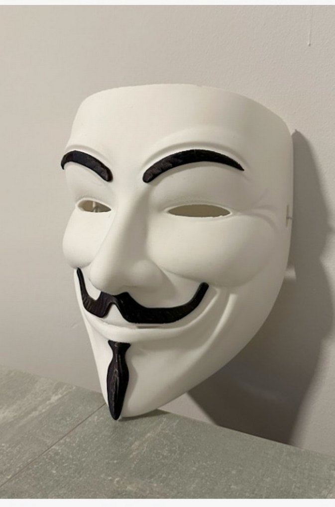 Beyaz Guy Fawkes Maskesi - Görsel 3