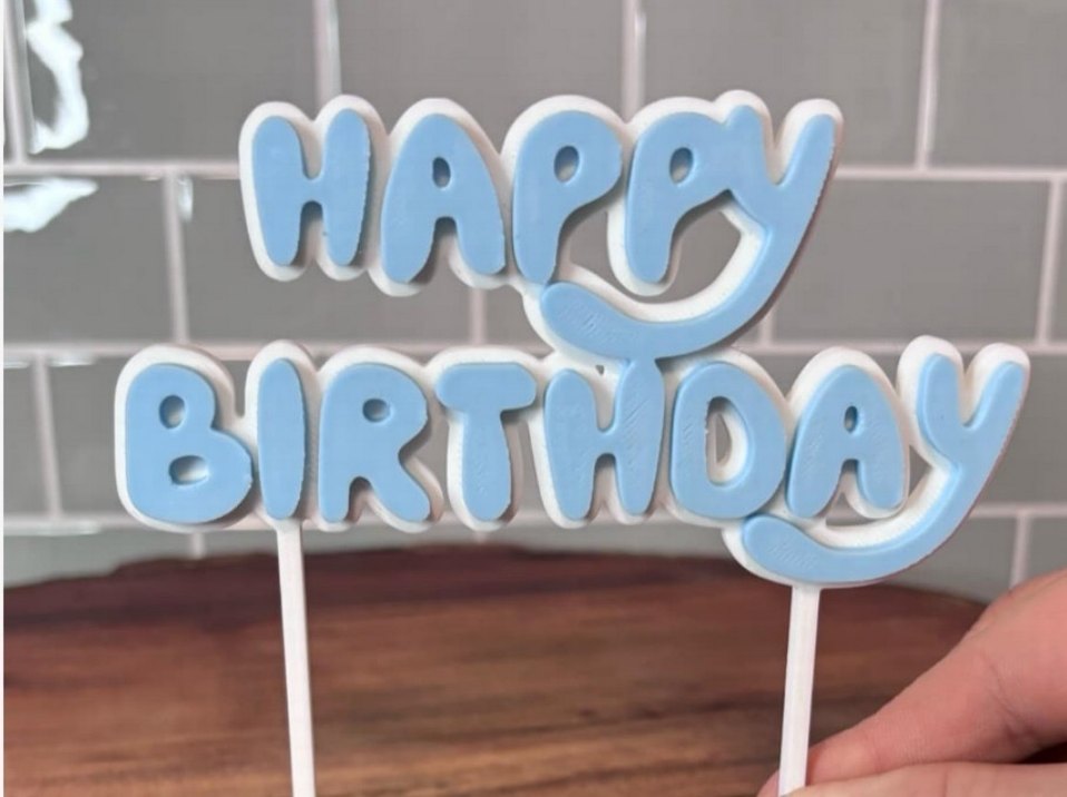 Turuncu Happy Birthday Pasta Süsü - Görsel 2