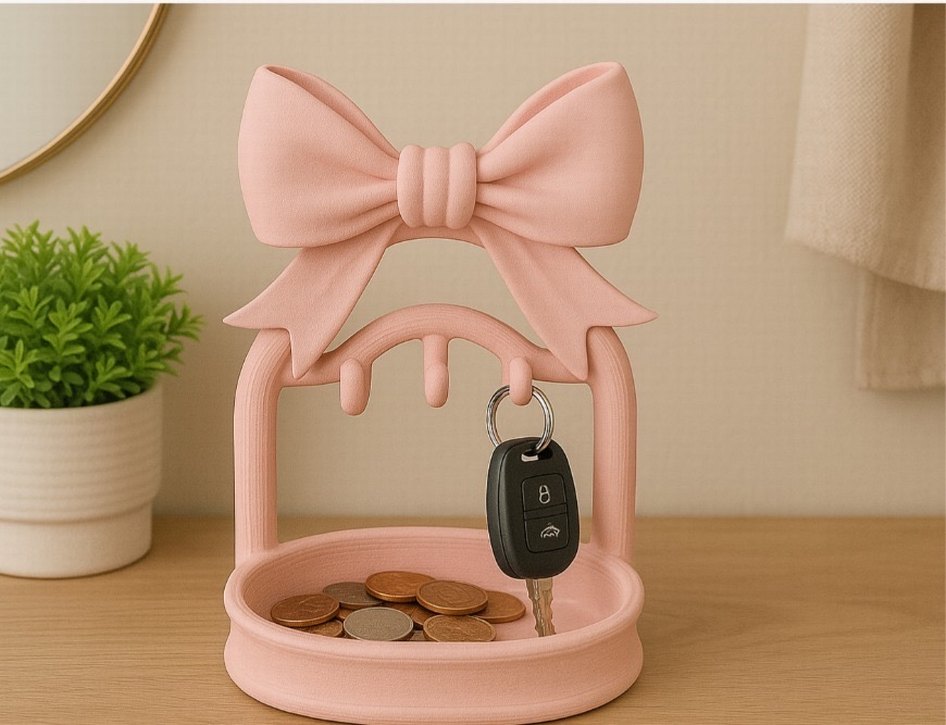 Pembe Fiyonklu anahtarlık takı standı - Görsel 3