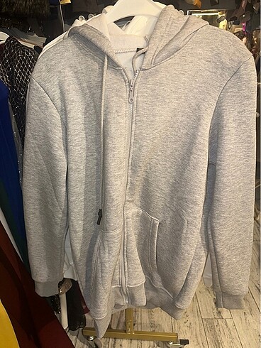 fermuarlı kapüsonlu sweatshirt