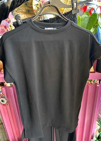 Siyah Kısa Kollu Oversize Tişört pantolon