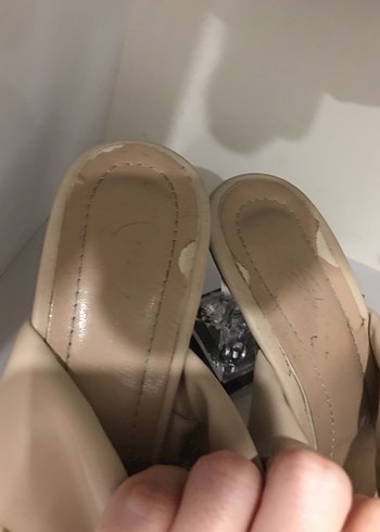 Bej Kadın Topuklu Terlik - Görsel 6