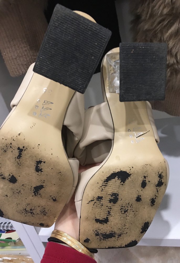 Bej Kadın Topuklu Terlik - Görsel 4