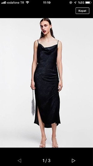 Zara saten elbise