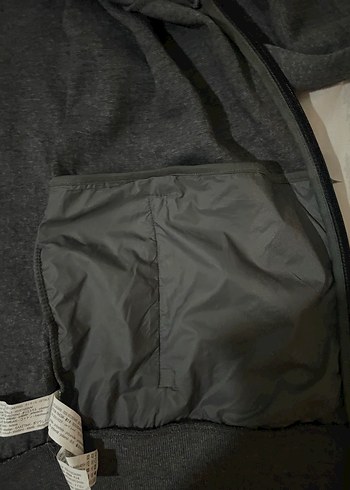 xl Beden Zara Erkek Gri Kapüşonlu Fermuarlı Sweatshirt