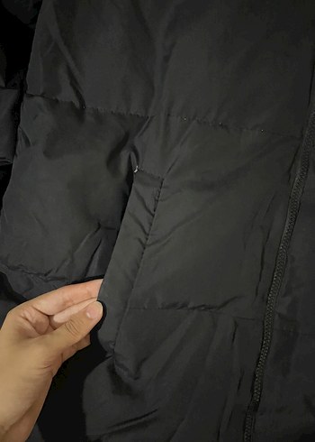 Diğer Siyah Kapüşonlu Kadın Kışlık mont