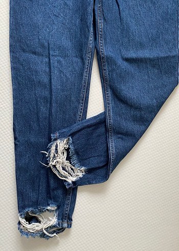 Zara Düğmeli Lacivert Kadın Denim Pantolon