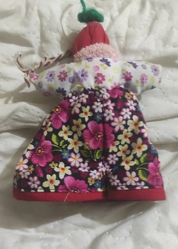 Renkli Çiçek Desenli Kumaş Bebek - Görsel 2