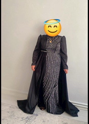 Uzun Siyah Gotik Kadın Abiye Elbise