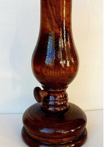 Ahşap Gaz Lambası Görünümlü Mumluk 