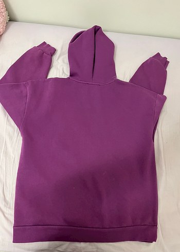 s Beden Mavi Kapüşonlu Mor Sweatshirt