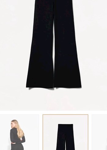 Bershka Siyah Kadın İspanyol Paça Pantolon