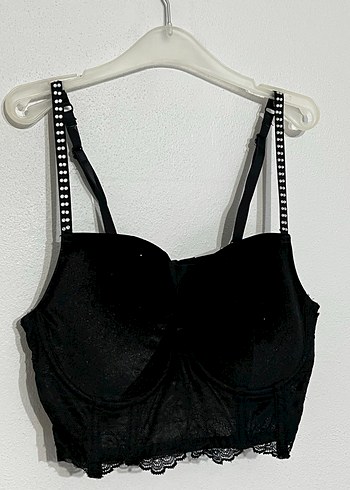 Dantelli Balenli Dolgusuz Fantezi Tişört Sütyen - Görsel 2