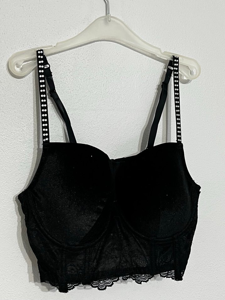 Dantelli Balenli Dolgusuz Fantezi Tişört Sütyen - Görsel 2