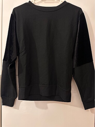 Kadife kollu sweatshirt