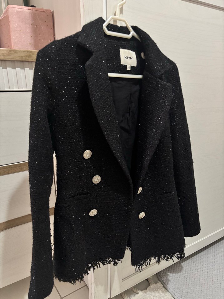 Koton Siyah tüvit Blazer Ceket - Görsel 3