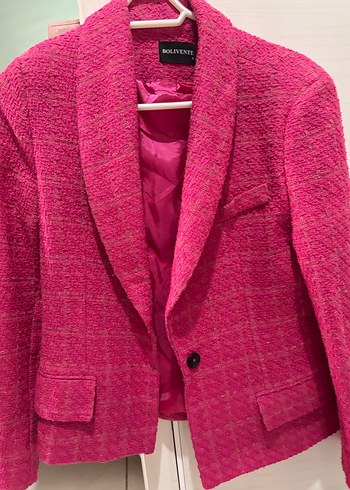 Pembe tüvit  blazer ceket - Görsel 2