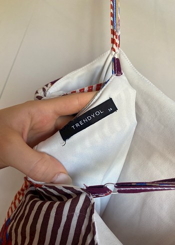 Trendyol & Milla Çizgili Drapeli Mini Askılı Elbise