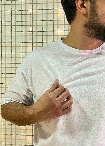xl Beden Unisex oversize beyaz renk düz tişört