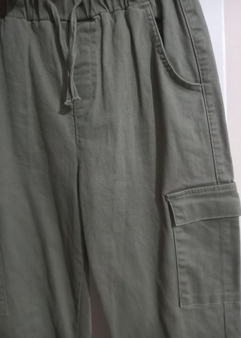 Yeşil likralı Salaş kız çocuk Pantolon - Görsel 4