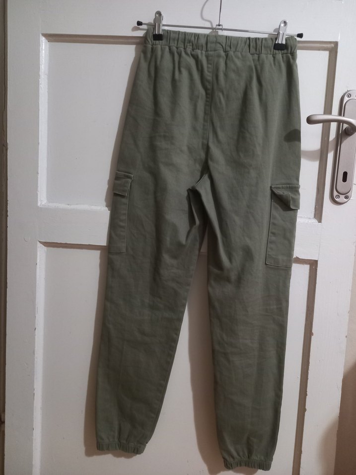 Yeşil likralı Salaş kız çocuk Pantolon - Görsel 2