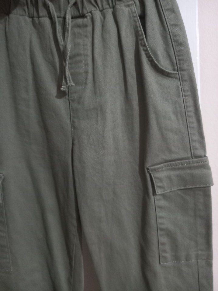 Yeşil likralı Salaş kız çocuk Pantolon - Görsel 4