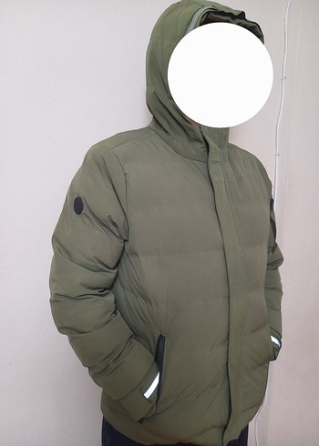 Erkek Kapüşonlu Haki Outdoor Mont - Görsel 2