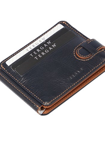 Tergan Siyah kahve deri kartlık cüzdan - Görsel 3