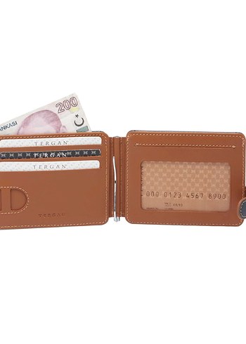 Tergan Siyah kahve deri kartlık cüzdan - Görsel 2