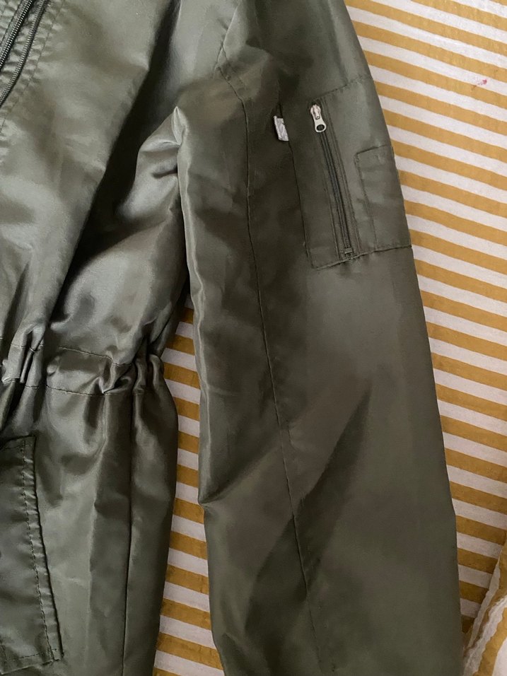 Kadın Haki Fermuarlı yağmurluk - Görsel 2