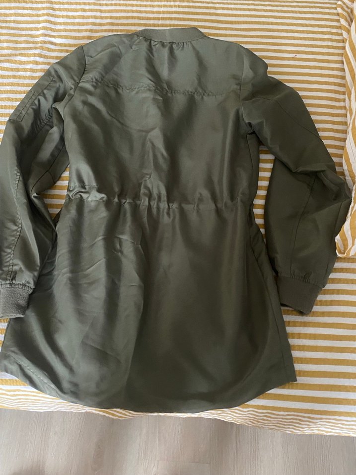 Kadın Haki Fermuarlı yağmurluk - Görsel 4